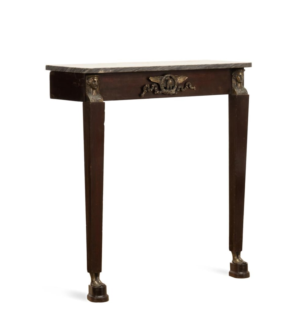 EMPIRE STYLE MARBLE TOP MAHOGANY CONSOLE TABLE (1 of 9)