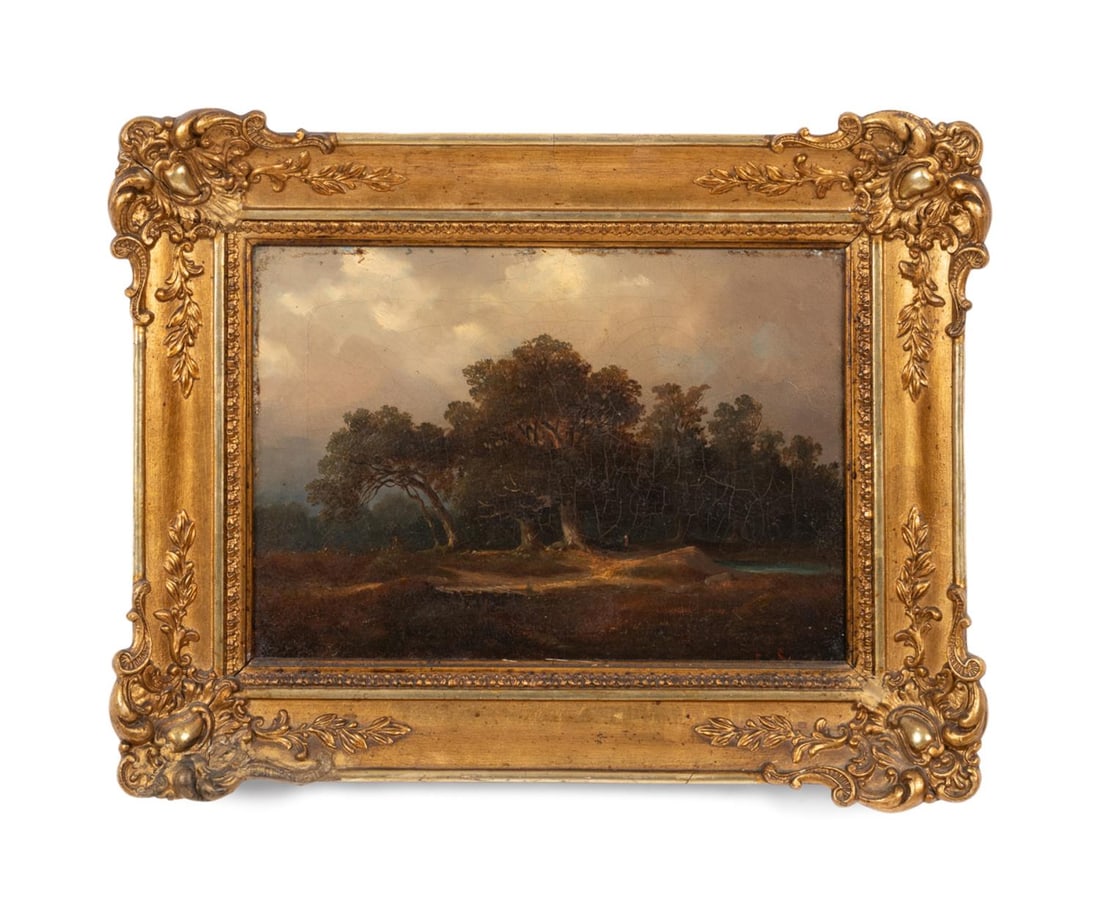 19TH C. ENGLISH SCHOOL, FOREST LANDSCAPE, O/C (1 of 6)