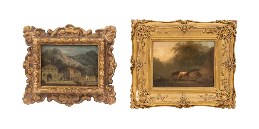 TWO SMALL EUROPEAN LANDSCAPE OIL PAINTINGS (1 of 7)