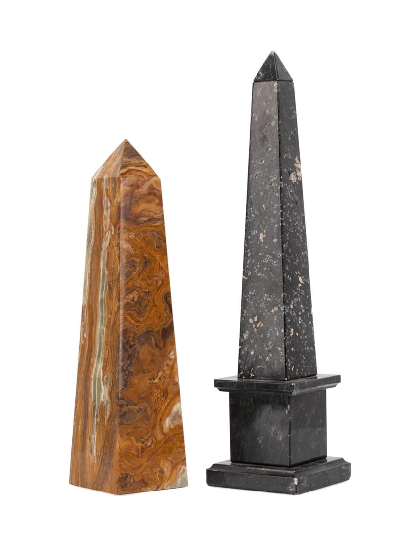 2 DECORATIVE OBELISKS, 1 BLACK MARBLE, 1 ONYX (1 of 10)