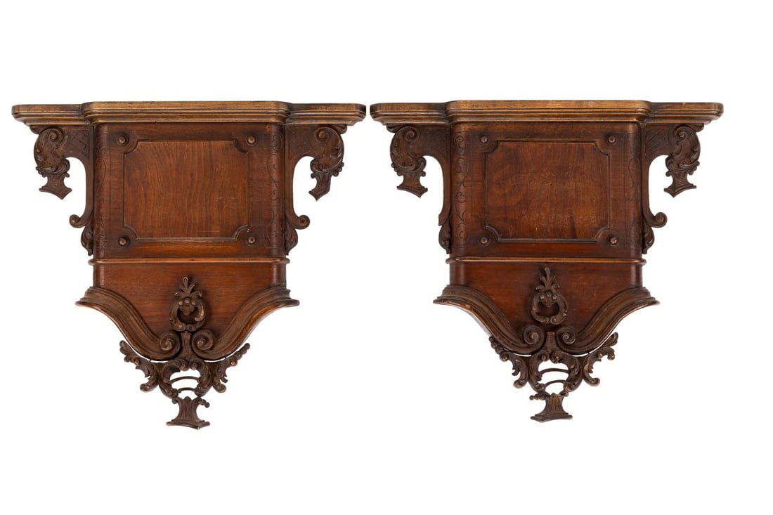 PAIR 19TH C. ROCOCO REVIVAL FURNITURE PANELS (1 of 4)