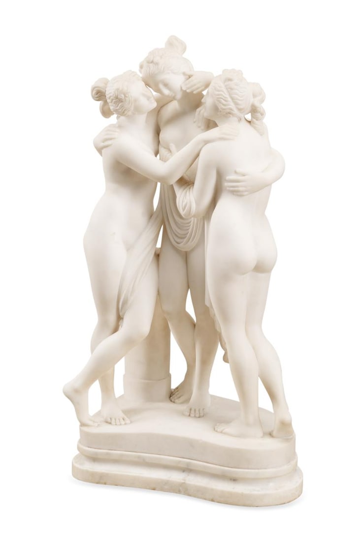AFTER CANOVA, 'THE THREE GRACES', MARBLE SCULPTURE (1 of 7)