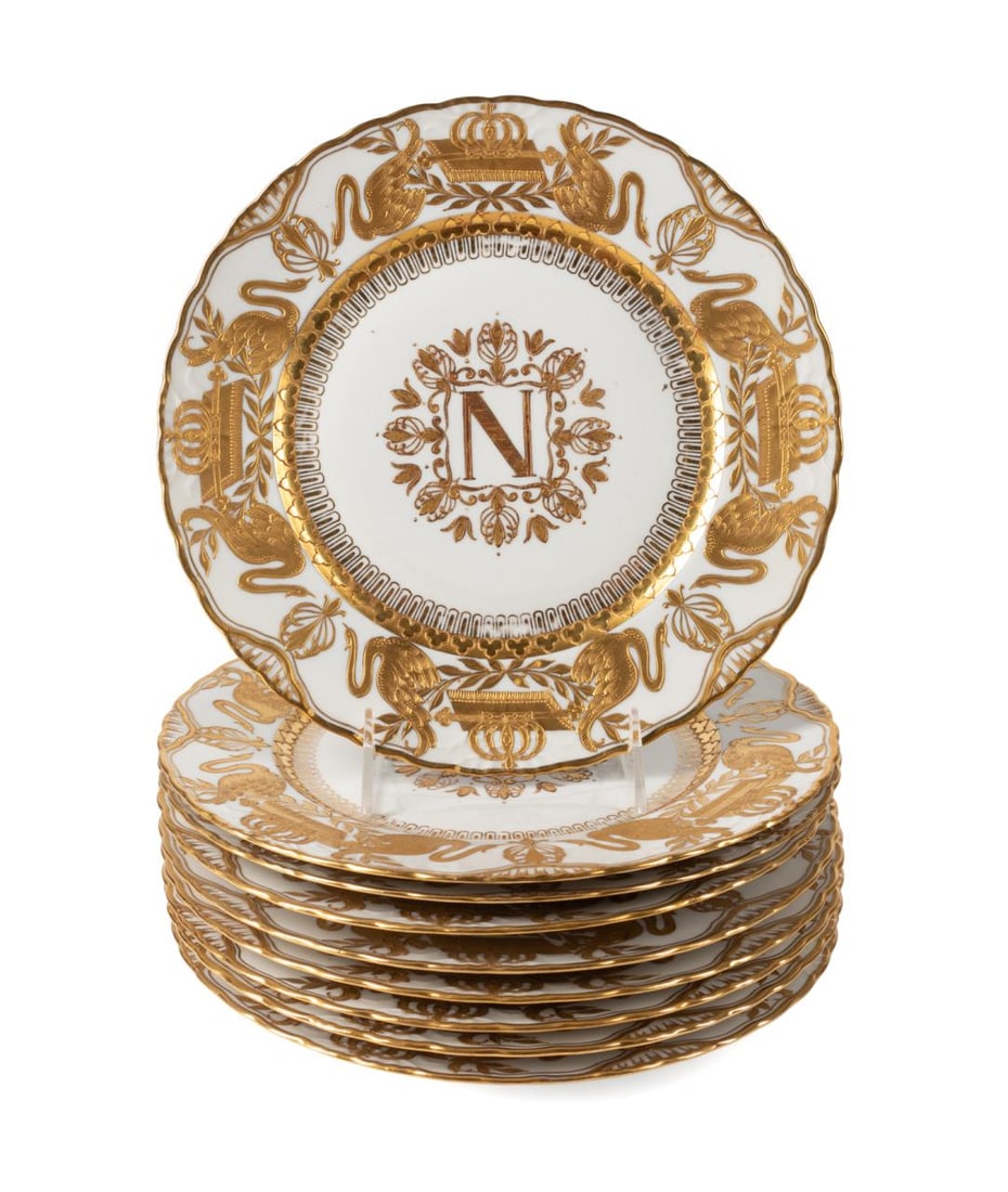 NINE SEVRES STYLE NAPOLEONIC CABINET PLATES (1 of 6)