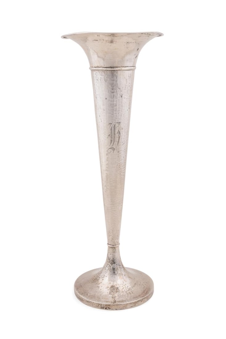 WATSON CO. HAMMERED STERLING SILVER TRUMPET VASE (1 of 6)