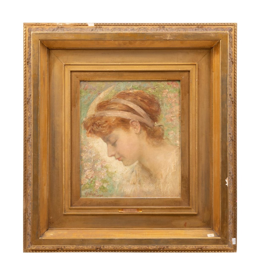 F.S. CHURCH, PROFILE PORTRAIT OF A RED HEAD, O/C (1 of 7)