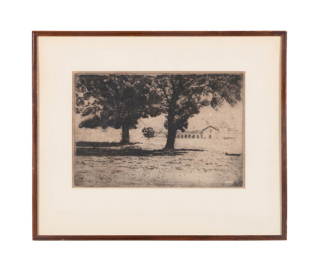 EDWARD BOREIN ETCHING, SANTA INES MISSION -1925 (1 of 4)