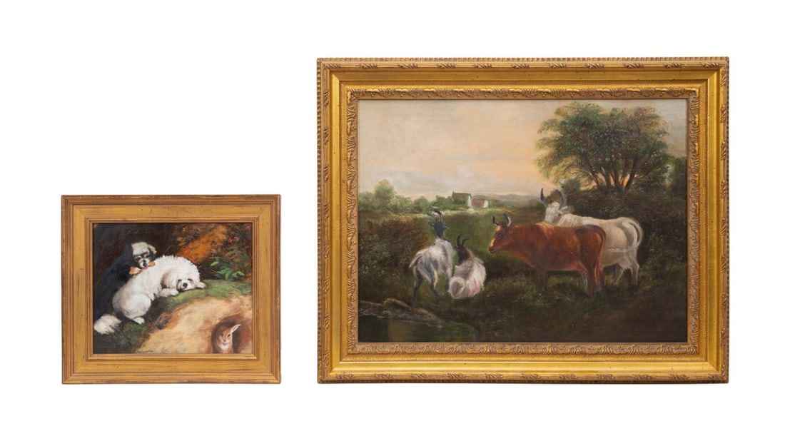 TWO VIRGINIA WALTERS O/C ANIMAL PAINTINGS (1 of 7)