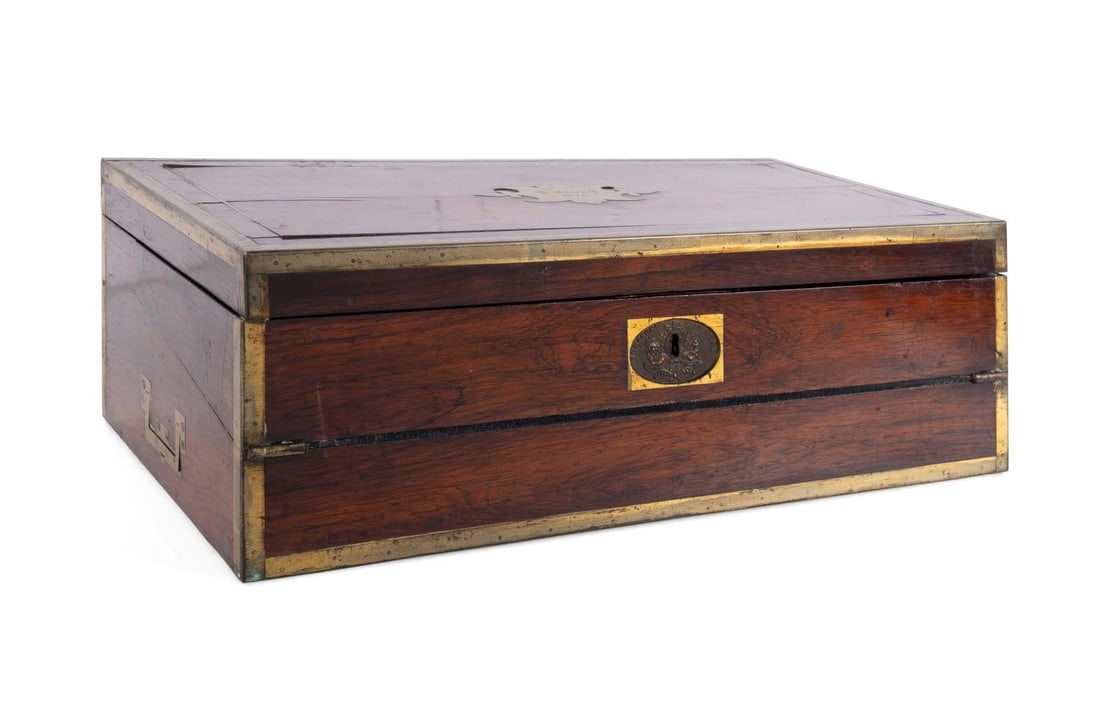 19TH C. BRITISH ROSEWOOD CAMPAIGN WRITING BOX (1 of 14)
