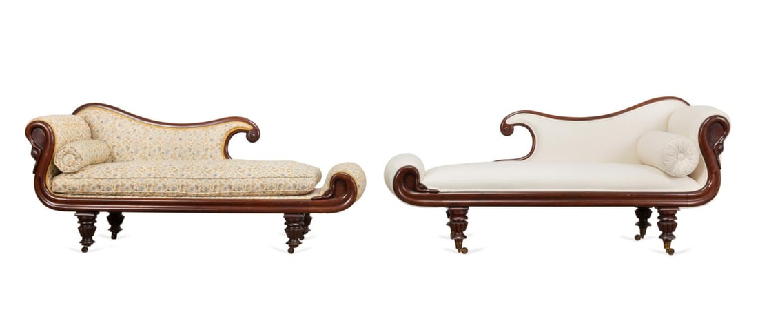 NEAR PAIR VICTORIAN GRECIAN SOFAS, 19TH C. (1 of 6)