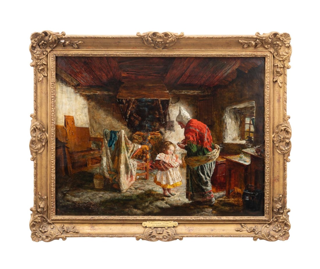 19TH C. BRITISH INTERIOR GENRE SCENE, SIGNED (1 of 5)