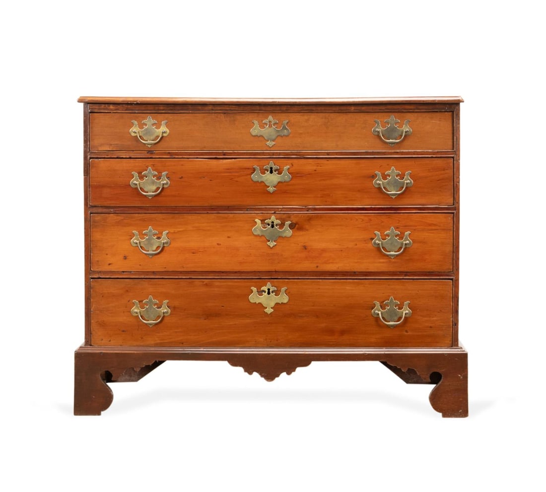18TH C. FOUR-DRAWER CHIPPENDALE CHEST (1 of 5)