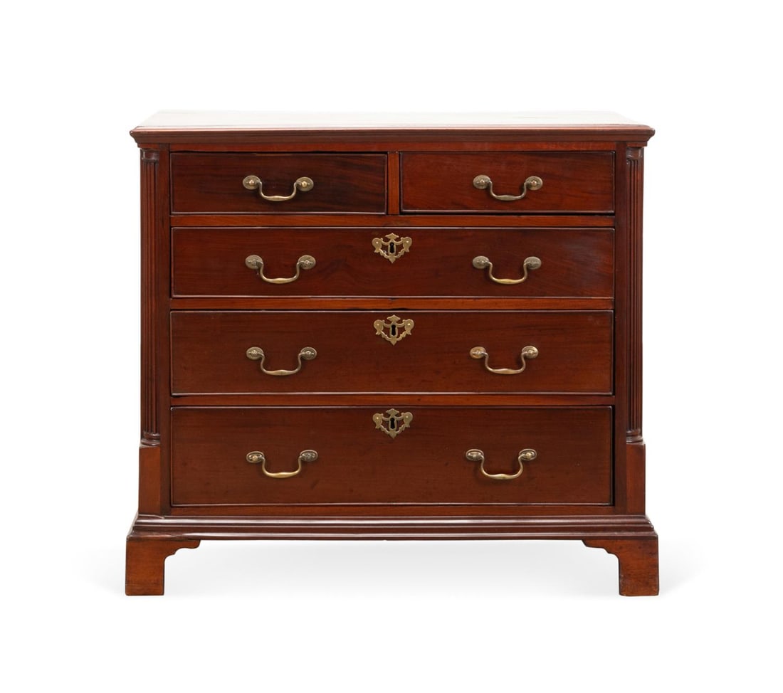 E. 19TH CHIPPENDALE STYLE MAHOGANY CHEST (1 of 5)