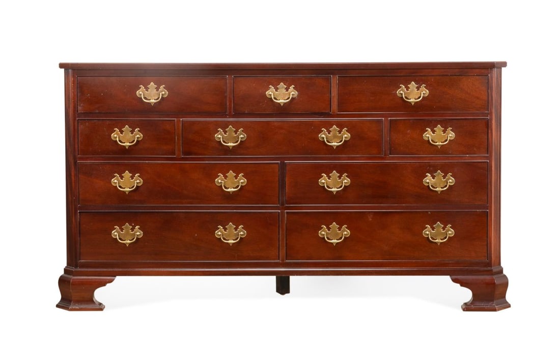 BAKER CHIPPENDALE STYLE MAHOGANY CHEST OF DRAWERS (1 of 7)
