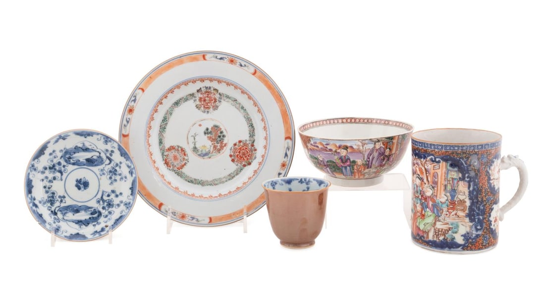 5PCS, MISC. CHINESE PORCELAIN, MOSTLY EXPORT (1 of 15)