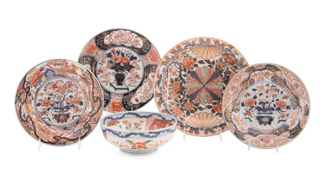 5PCS JAPANESE IMARI GROUPING, PLATES & BOWL (1 of 13)