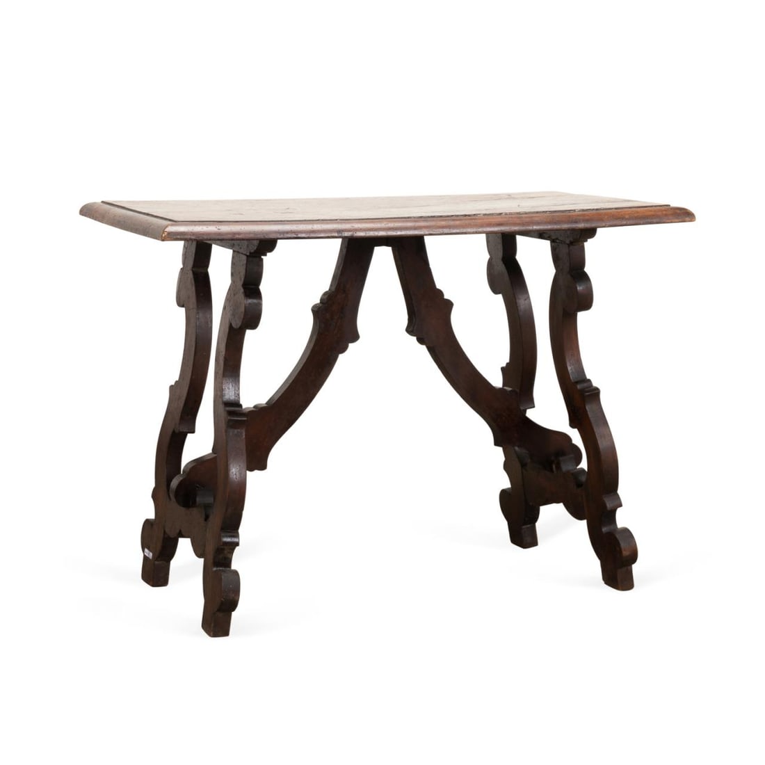 19TH C. ITALIAN WALNUT WORK TRESTLE TABLE (1 of 6)