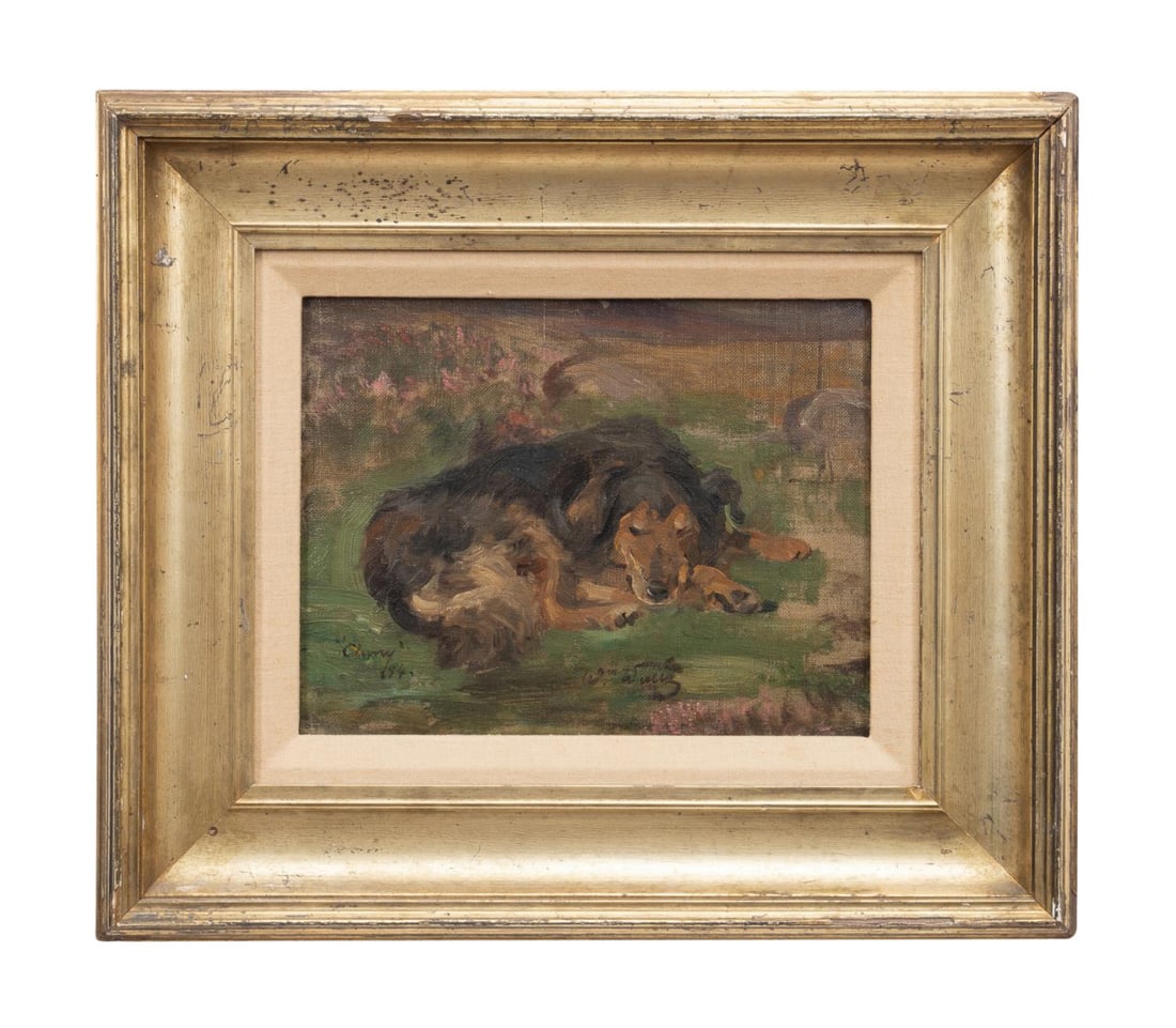 GERMAN SCHOOL, PORTRAIT OF A DOG, O/B, 1894 (1 of 7)