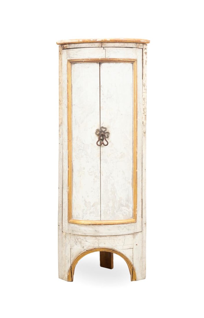 19TH C. FRENCH PROVINCIAL PAINTED CORNER CABINET (1 of 5)