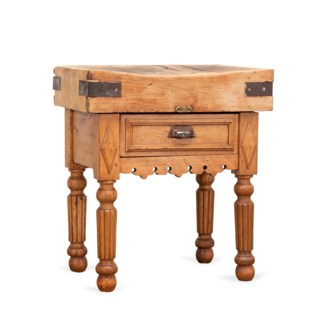 19TH C. FRENCH MAPLE BUTCHER BLOCK TABLE (1 of 7)