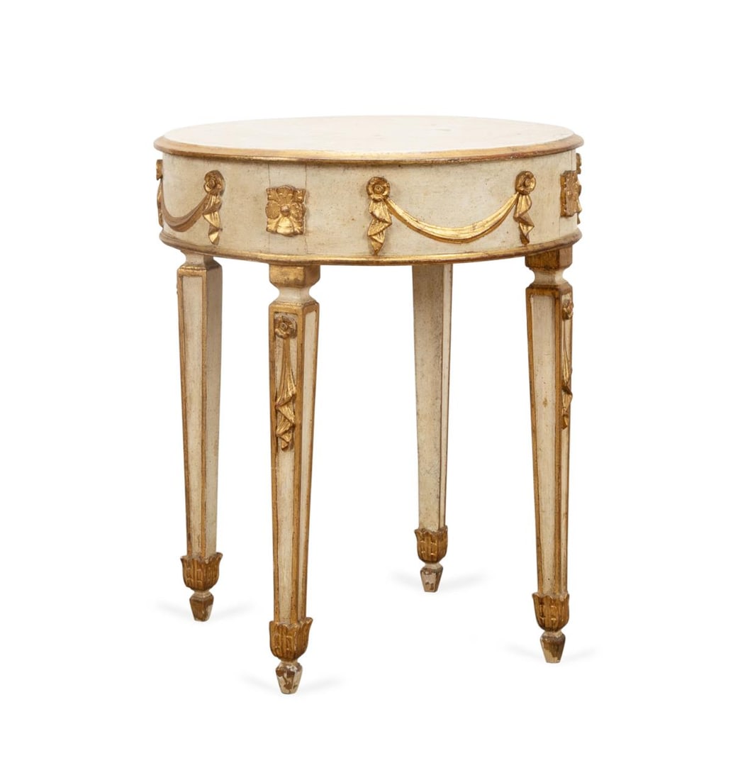 NEOCLASSICAL STYLE ROUND PAINTED SIDE TABLE (1 of 6)