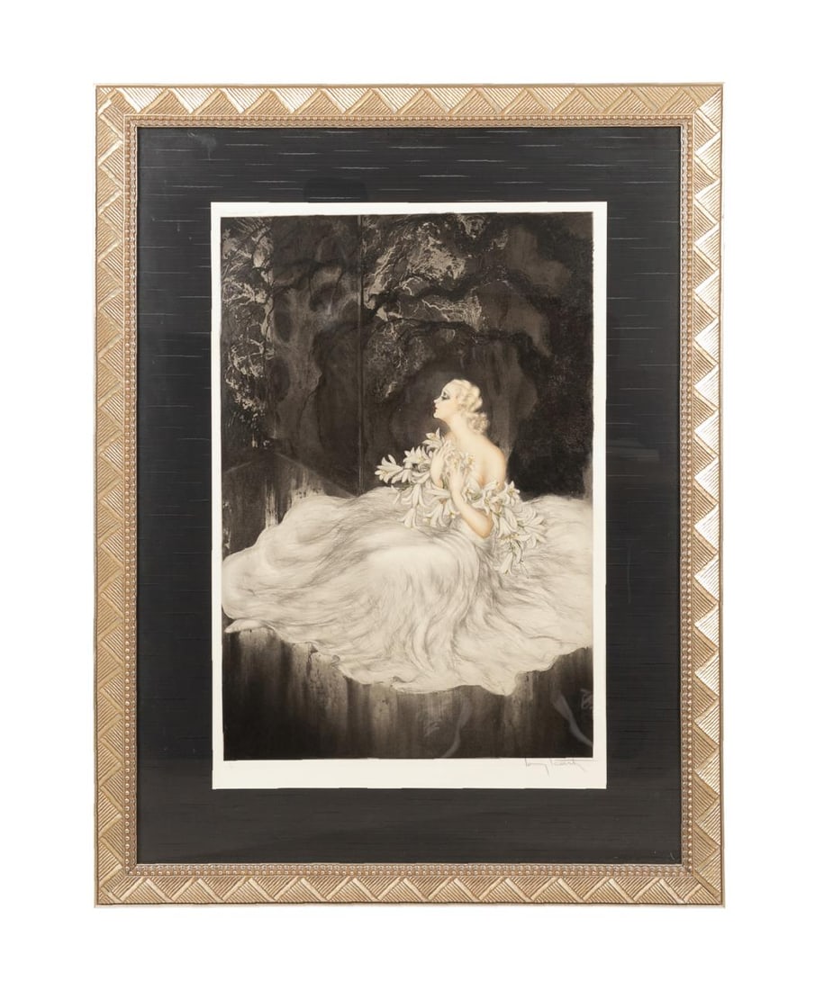 LOUIS ICART 'LILIES' C. 1934 SIGNED ETCHING (1 of 7)