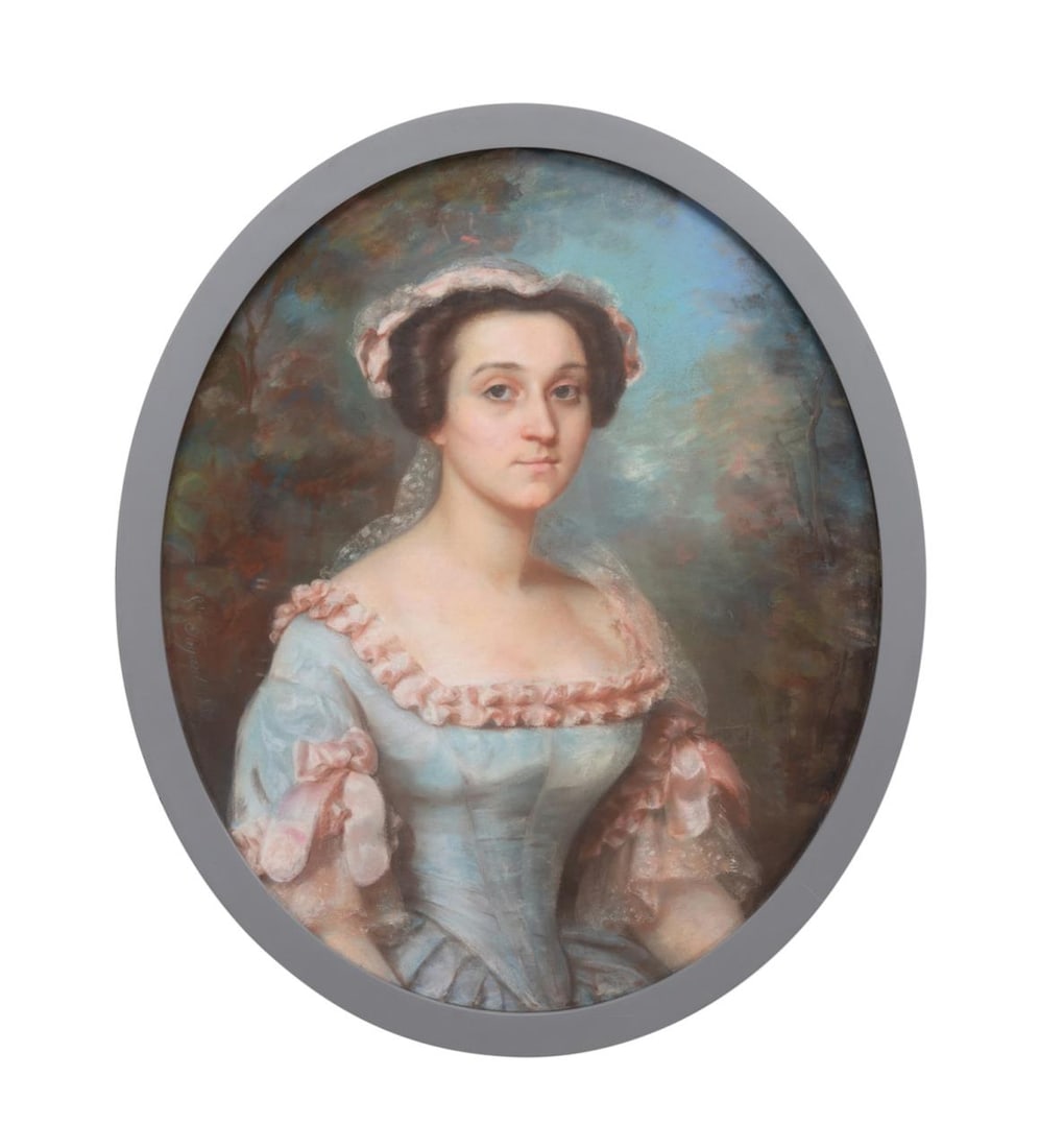 19TH C. FRENCH OIL PASTEL PORTRAIT OF A LADY (1 of 5)