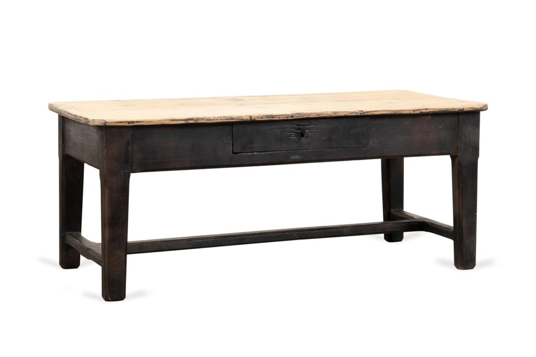 E. 20TH C. FRENCH PRIMITIVE WOODEN LOW TABLE (1 of 6)