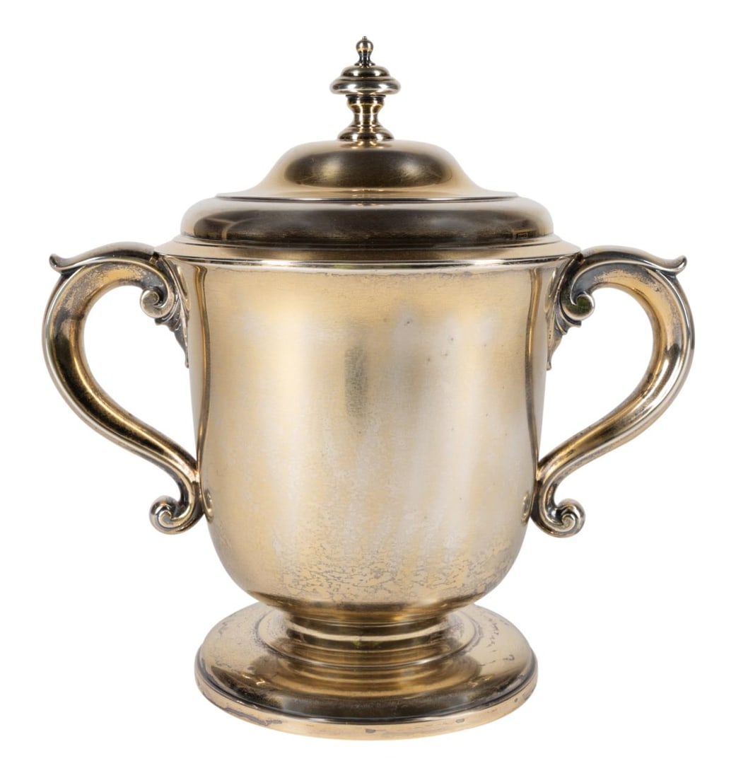 GORHAM STERLING SILVER TWO HANDLED COVERED CUP (1 of 6)