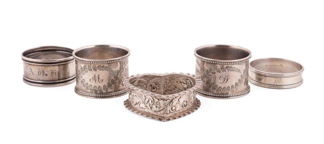 5PCS AMERICAN AND BRITISH STERLING NAPKIN RINGS (1 of 10)