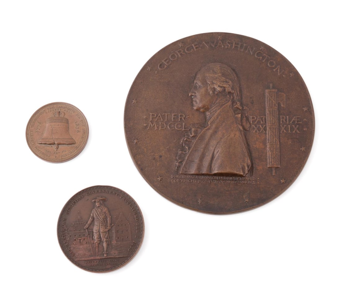 THREE BRONZE U.S. MADE MEDALS 1876, 1889, 1903 (1 of 7)