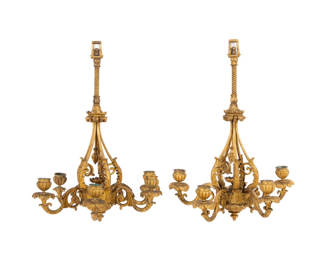 PAIR OF NAPOLEON III BRONZE CHANDELIER SCONCES (1 of 4)