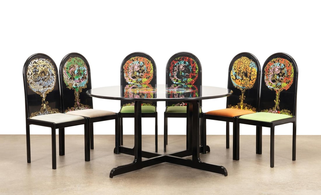 BJORN WINBLAD DINING TABLE AND SIX CHAIRS, 13/300 (1 of 13)