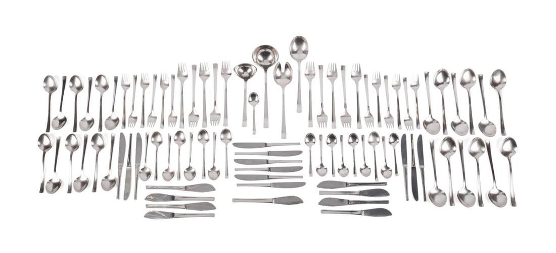 CARL POTT 'POTT 87' STERLING FLATWARE, 90PCS (1 of 13)