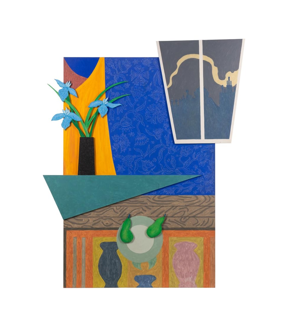 ED BAYNARD, MODERN STILL LIFE ASSEMBLAGE - 1998: Edward 'Ed' Baynard (American, 1940-2016). Untitled - 3-d cubist still life - 1998, mixed media and oil on wooden panels, signed, dated, with 'Shokan, NY' to verso. Provenance: Private Collection of J