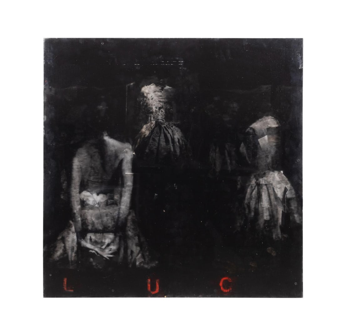 TODD MURPHY, DRESS FORMS - 1991, MIXED MEDIA: Todd Murphy (American, 1962-2020). Untitled - dressforms - 1990-1991, mixed media with photographic prints, paint, and tar, unsigned. Provenance: Private Collection, Sarasota, FL; acquired from The Lo