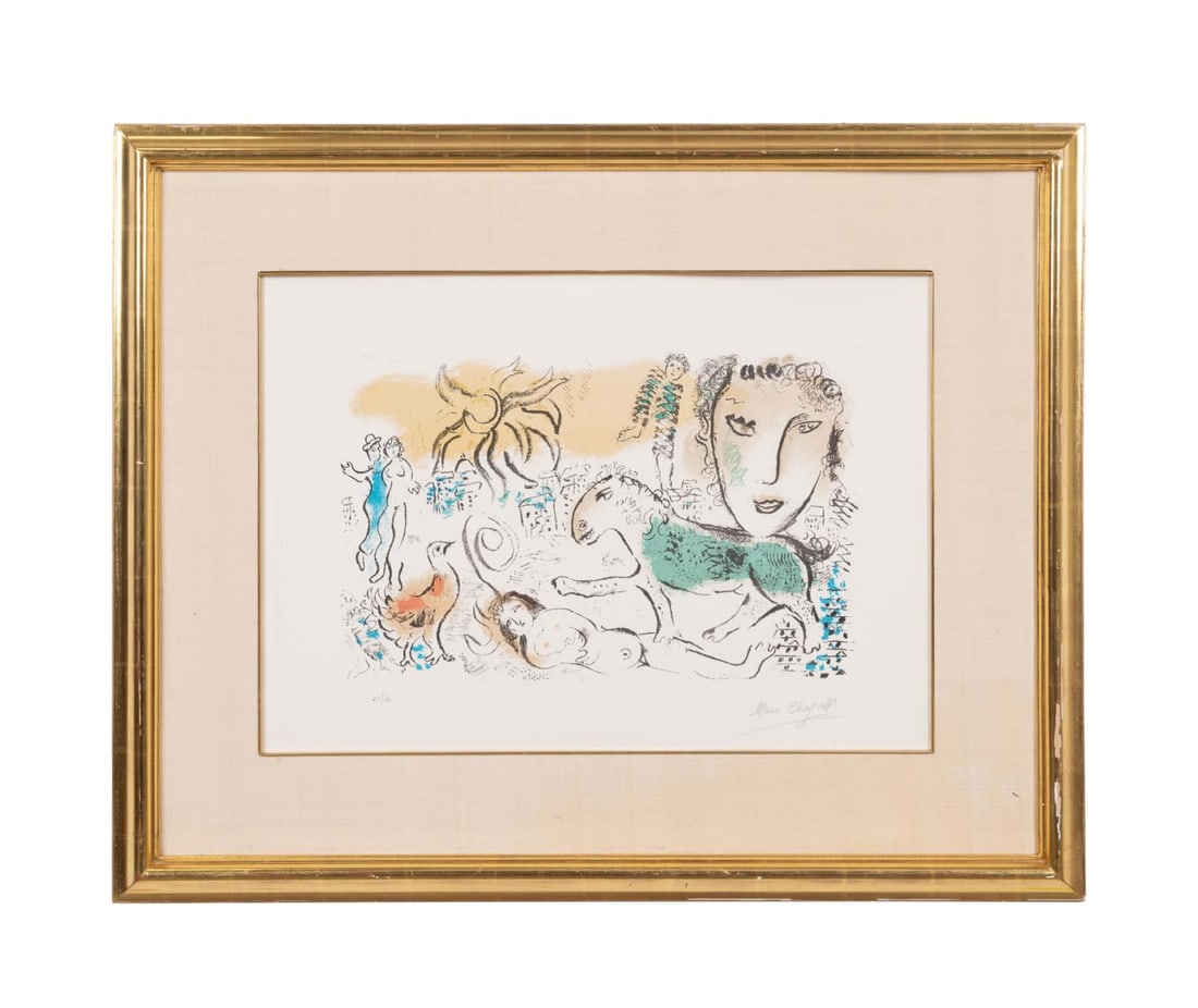 MARC CHAGALL 'THE GREEN HORSE' SIGNED LITHOGRAPH (1 of 6)