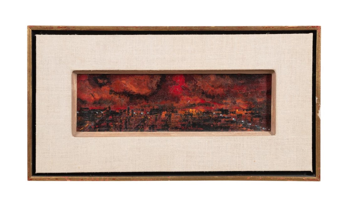 RICHARD FLORSHEIM 'CITY'S EDGE' OIL ON CANVAS (1 of 5)