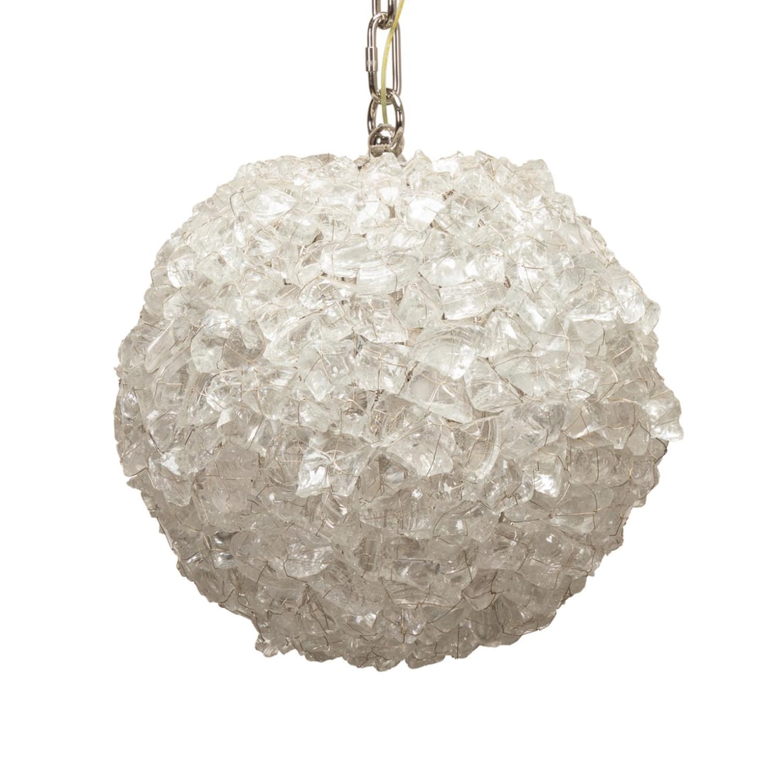 CL STERLING & SON 'ROCK CRYSTAL' ORB CHANDELIER (1 of 4)