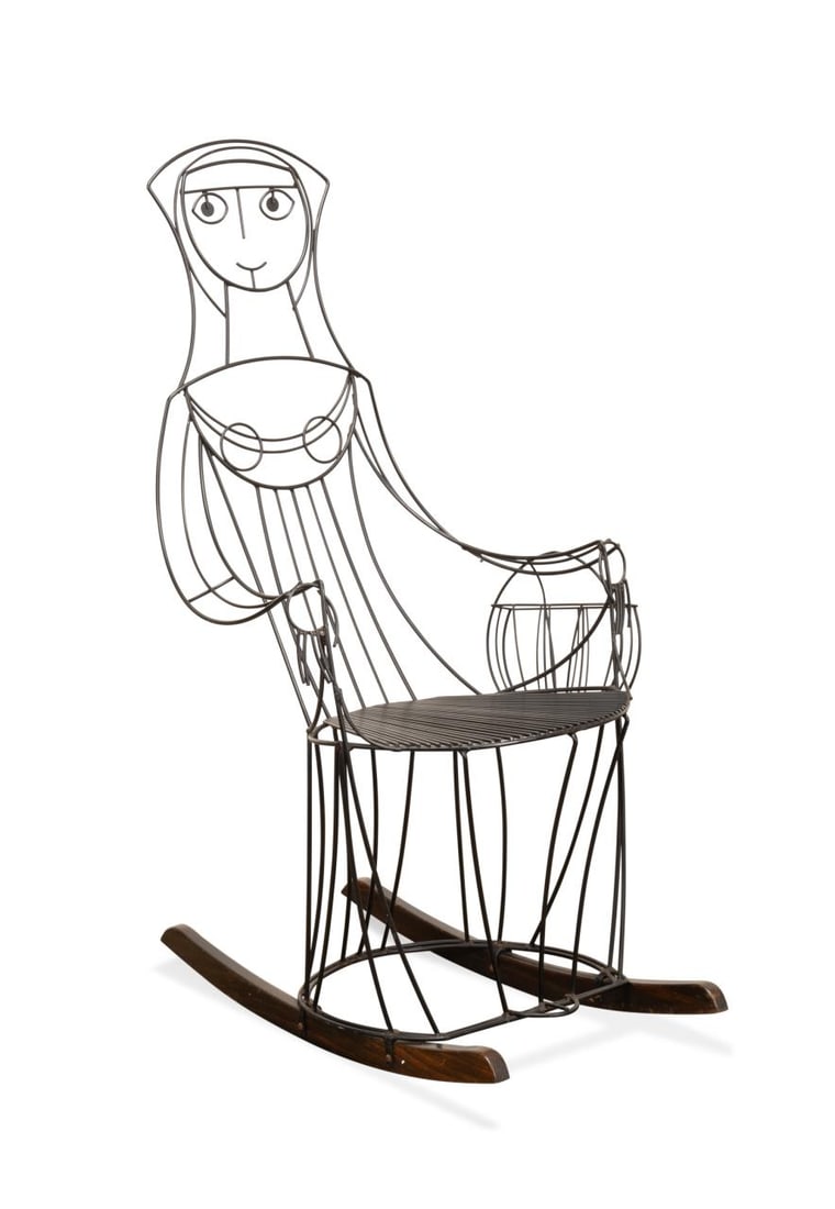 JOHN RISLEY, WOMAN FIGURAL BLACK METAL ROCKER (1 of 7)