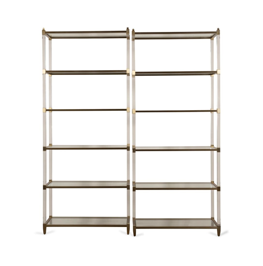 PAIR OF MODERN BRASS AND LUCITE ETAGERES (1 of 4)