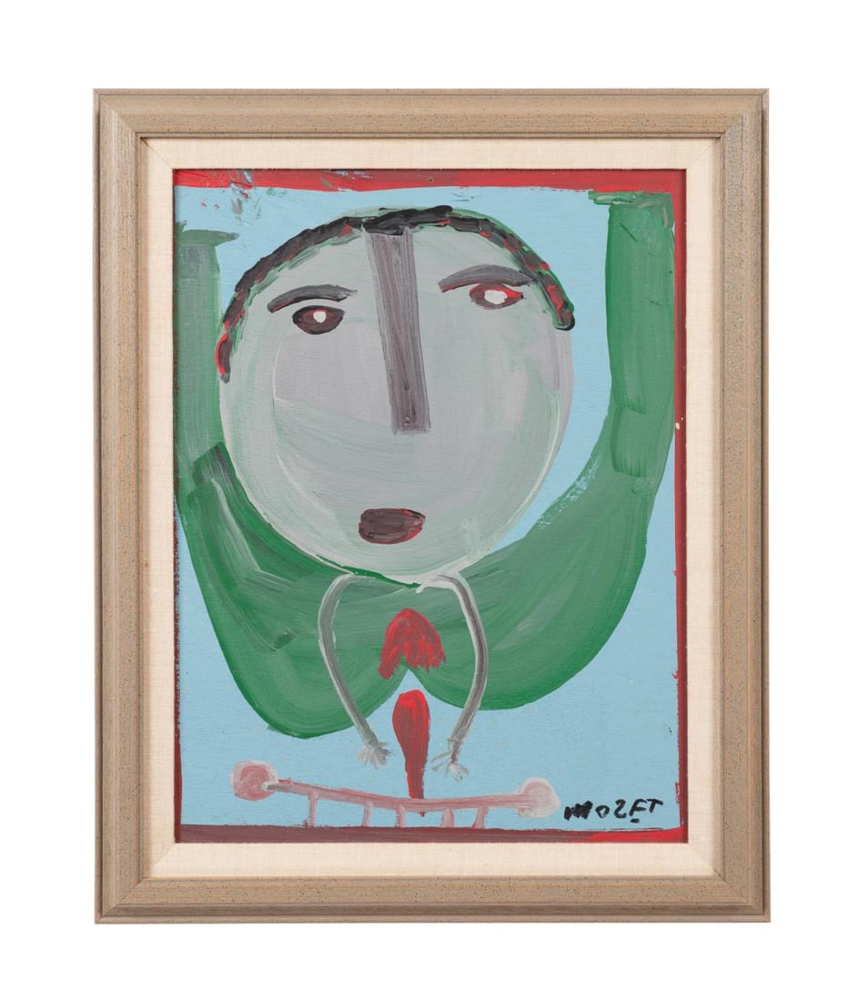 MOSE TOLLIVER FIGURAL FOLK ART PAINTING (1 of 5)