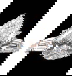 5.64 CARATS PEAR CUT DIAMOND AND PLATINUM RING