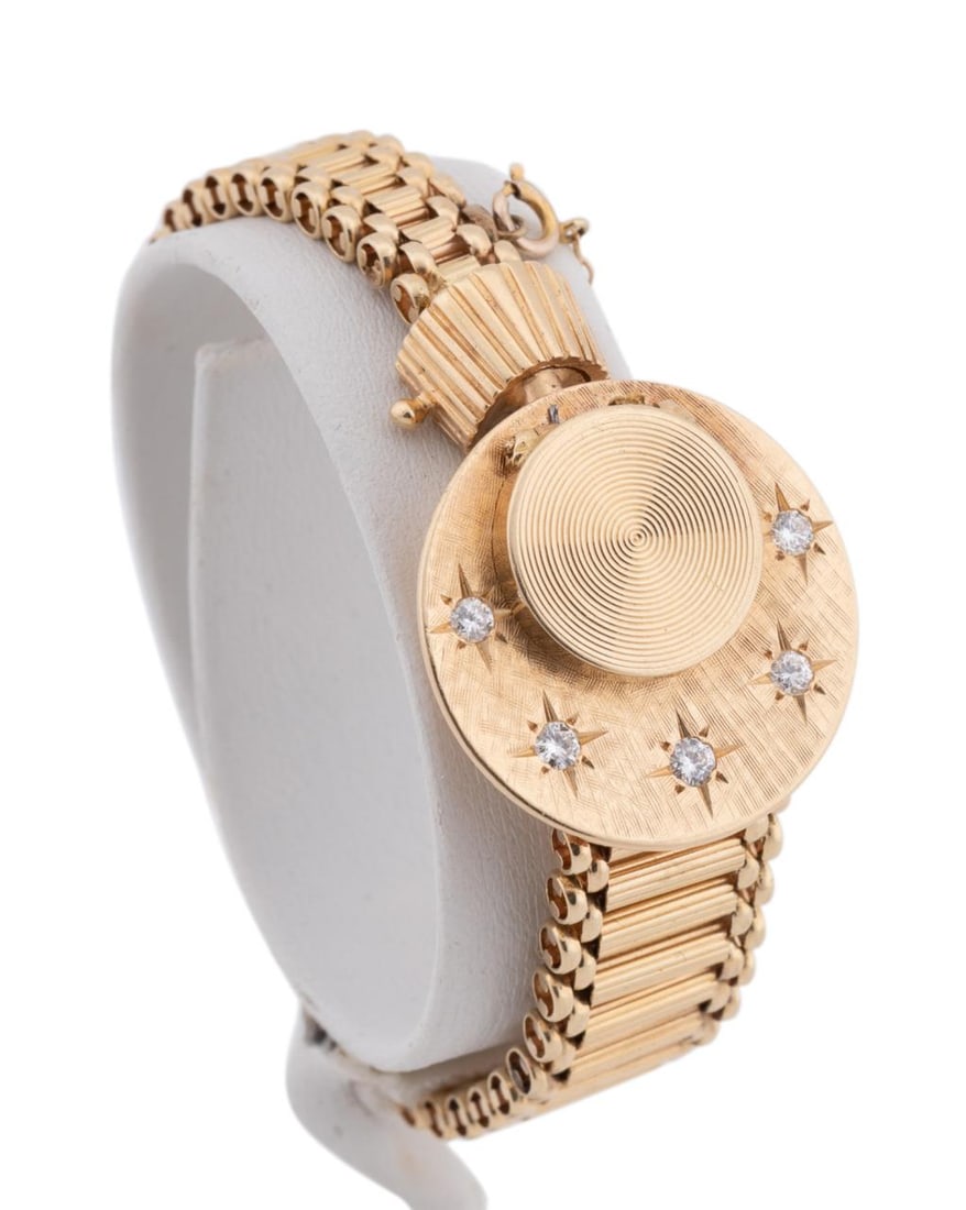 HAMILTON VINTAGE DIAMOND 14K YG FASHION WATCH (1 of 8)