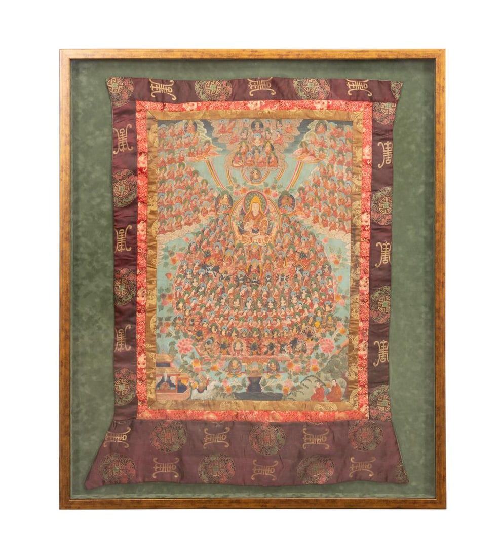 19TH CENTURY TIBETAN BUDDHIST THANGKA (1 of 7)