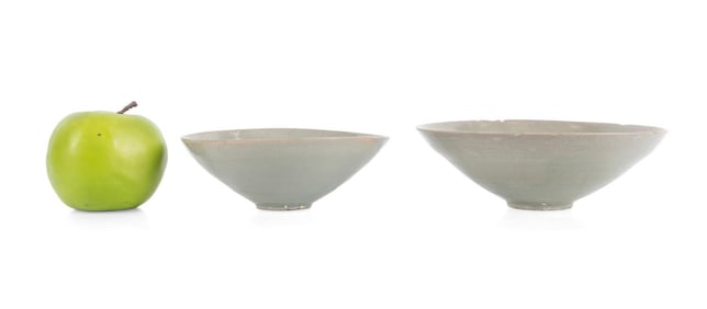 2PCS CHINESE GREEN CELADON GLAZED BOWLS