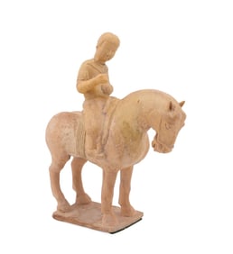 TANG DYNASTY STYLE TERRACOTTA HORSE RIDER