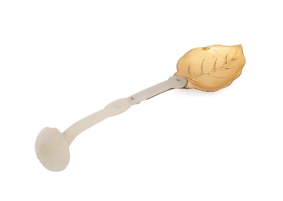 YAMANAKA SPOON, HETIAN JADE, GOLD VERMEIL & SILVER (1 of 8)