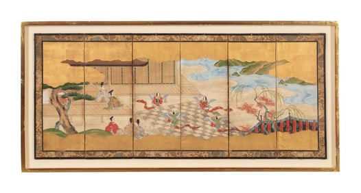 JAPANESE GOLD LEAF FOLDING SCREEN