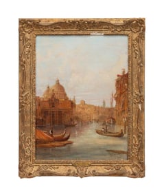 ALFRED POLLENTINE 'DOGANA-VENICE' OIL ON CANVAS
