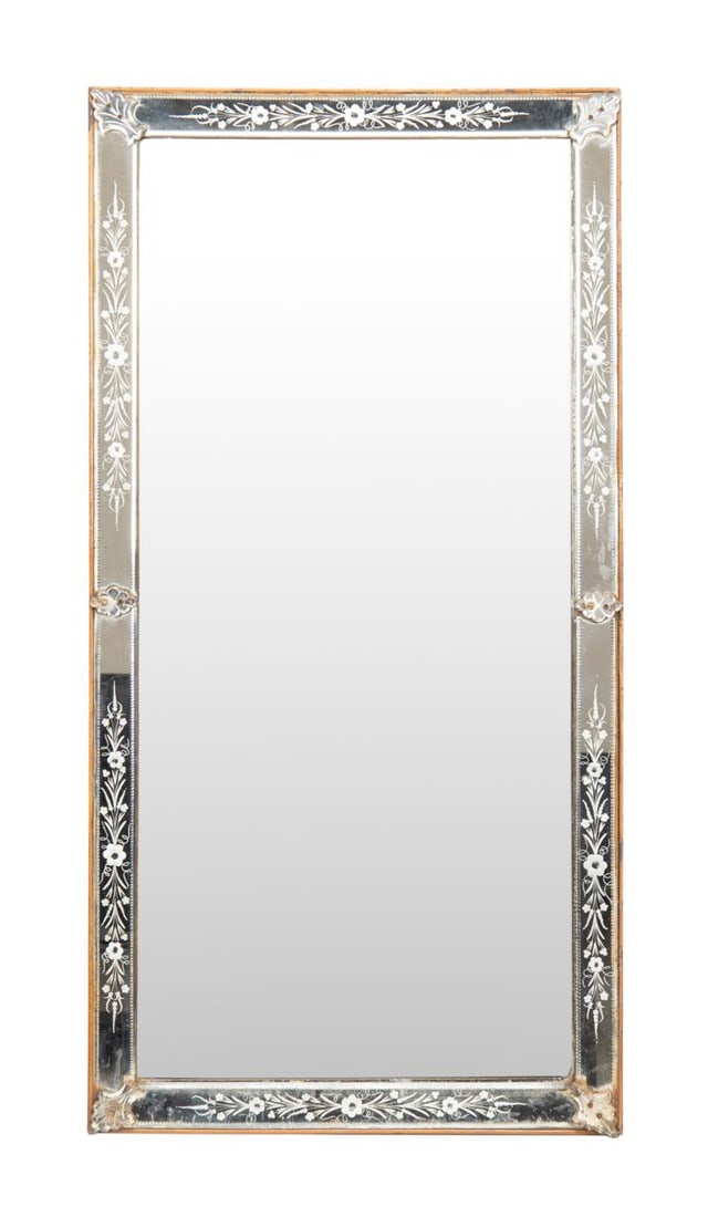 ITALIAN VENETIAN FLORAL ETCHED MIRROR (1 of 3)